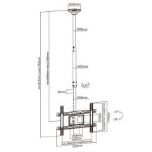 Maclean MC-803 TV ceiling mount (ceiling; 23" - 100"; max. 50kg)