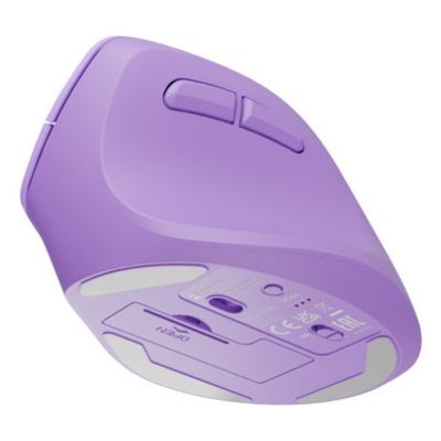 10. NATEC CRAKE 2 VERTICAL MOUSE WIRELESS 2400DPI BLUETOOTH 5.2 + 2.4GHZ PURE LAVENDER