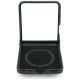 6. BMW M Leather Perforated Tricolor Stripe Metal Logos MagSafe Case for Samsung Galaxy Z Flip 8 - Black