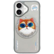 Nimmy Glasses Cool Cat MagSafe Case for iPhone 16 - Gray