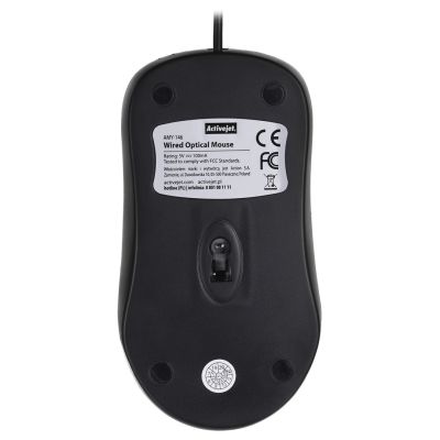 2. Activejet AMY-146 Wired Mouse (Optical; 1000 DPI; Black)