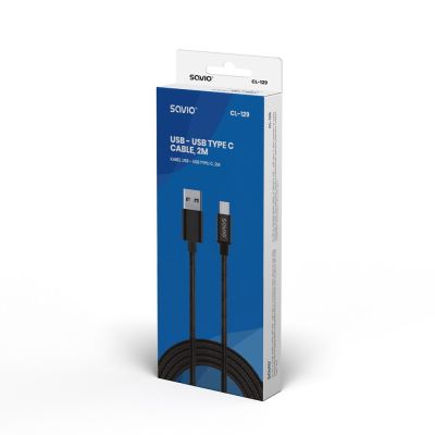 4. SAVIO CL-129 cable (USB type C - USB 2.0 type A; 2m; black)