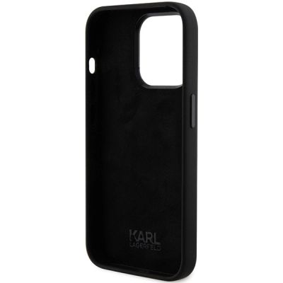 7. Karl Lagerfeld Silicone Ikonik Metal Pin case for iPhone 15 Pro - black