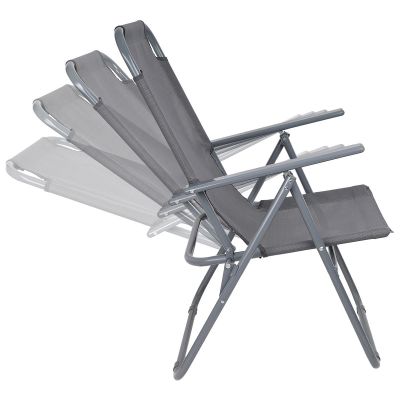 22. CAMPING CHAIR WITH ARMRESTS 61x66x65-108CM FOLDING DARK GRAY ENERO CAMP - 2nd QUALITY