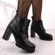 10. Black women's block-heel ankle boots M.Daszyński SA218-8