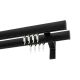 Double Apartment Curtain Track, Black, 400 cm, with Gliders and Hooks – KOWALSKI