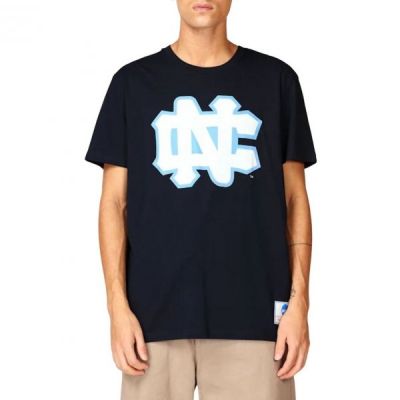 Mitchell & Ness NCAA University Of North Carolina Large Logo Tee M BMTRINTL1272-UNCNAVY