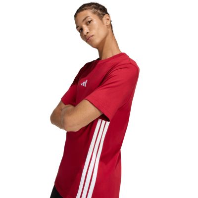 3. adidas Essentials 3-Stripes Men's T-Shirt Red KD4865
