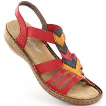 Comfortable sandals with elastic bands Rieker W RKR690 red