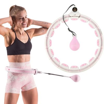 2. HMS HHW06 hula hoop with studs, weight and counter, pink
