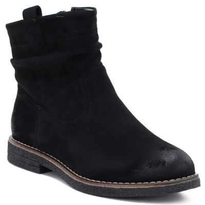 Women's black suede ankle boots Jezzi ASA296-4
