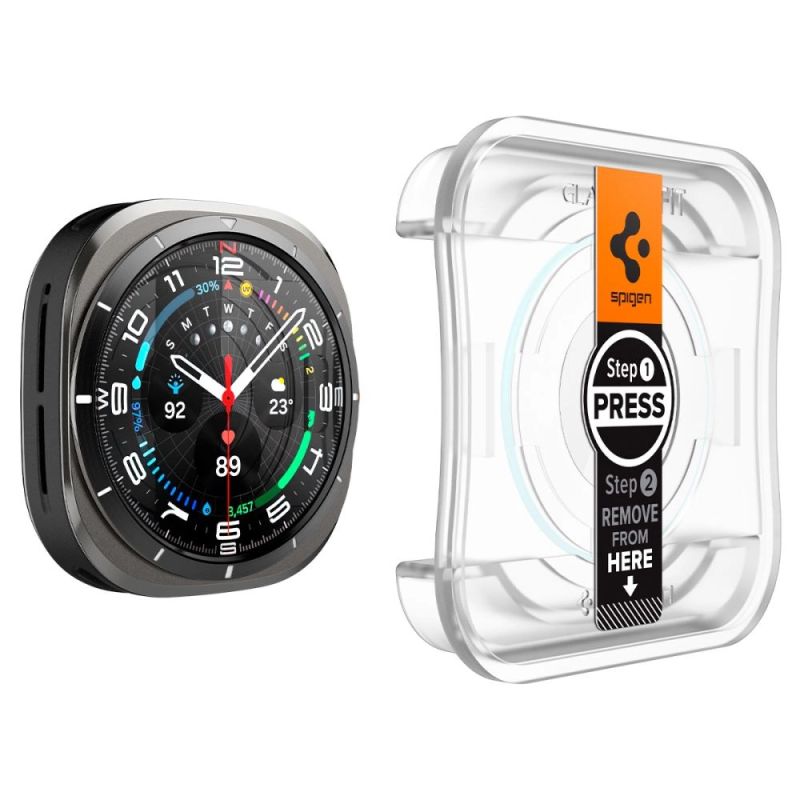 3. Spigen Glas.TR EZ Fit Tempered Glass for Samsung Galaxy Watch Ultra (47mm) - Clear (2-pack)