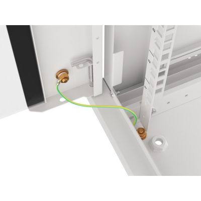 8. Lanberg WF01-6422-10S rack cabinet (22U; 1080mm / 600mm / 450mm; wall-mounted; Glass; 19''; gray)