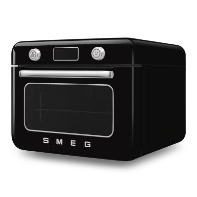 5. Smeg COF01BLEU Small Black Steam Oven Buttons, Rotary