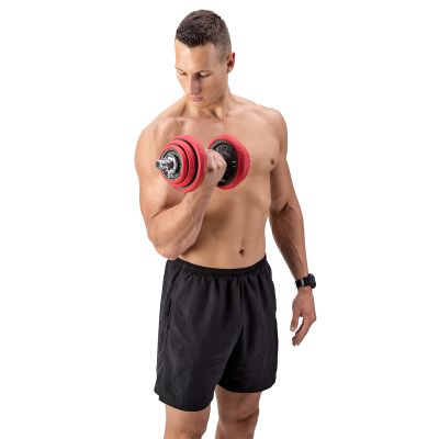14. Rubber-coated dumbbells HMS SGGX20 with a 20kg barbell function