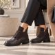 9. Women’s Leather Ankle Boots, Crocodile Effect, Chocolate Brown Filippo DBT820