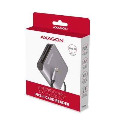 9. Axagon CRE-S3C Card Reader USB 3.2 Gen 1 (3.1 Gen 1) Type-C Gray