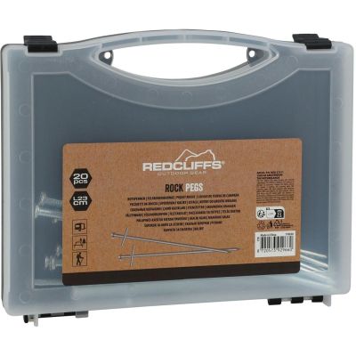 6. TENT PEGS 23CM SET OF 20 METAL IN REDCLIFFS CASE