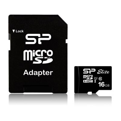 Silicon Power microSDHC Elite 16GB CL10 UHS-1 (U1) memory card + microSD-SD ADAPTER (SP016GBSTHBU1V10SP)