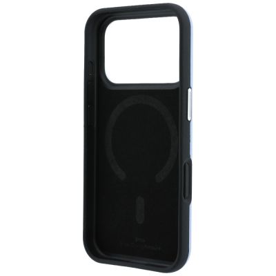 7. BMW Sign Inclined Deboss Letters MagSafe Case for iPhone 17 Pro / 18 Pro - Blue