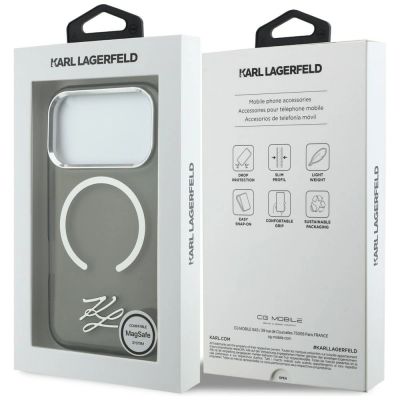 8. Karl Lagerfeld IML KL Script Logo MagSafe Case for iPhone 17 Pro - Black