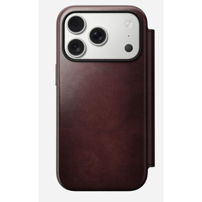 5. NOMAD Modern Leather Folio - MagSafe-compatible leather case for iPhone 17 Pro, Horween leather (burgundy)