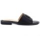 2. Women's black leather flip-flops S.Barski KV61-6019