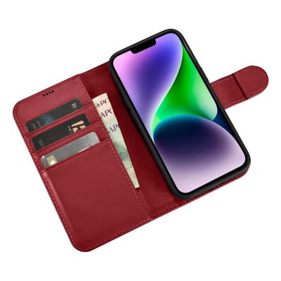 9. iCarer Wallet Case 2in1 Cover iPhone 14 Plus Anti-RFID Leather Flip Cover Red (WMI14220727-RD)