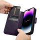 16. iCarer Wallet Case 2in1 Cover iPhone 14 Pro Anti-RFID Leather Flip Case Dark Purple (WMI14220726-DP)