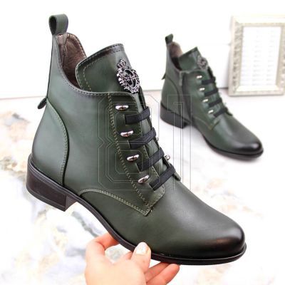 6. Insulated flat-heeled ankle boots Jezzi W JEZ412B green