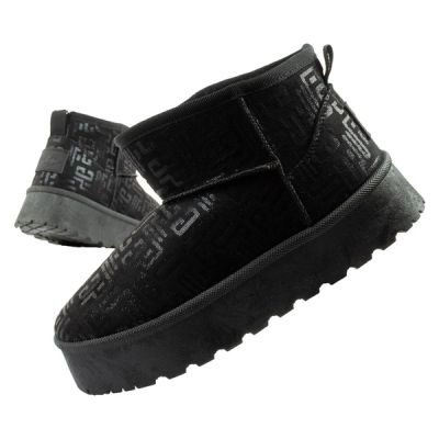 Lee Cooper women's winter snow boots, fashionable fur lined ankle boots, black