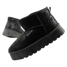 Lee Cooper women's winter snow boots, fashionable fur lined ankle boots, black