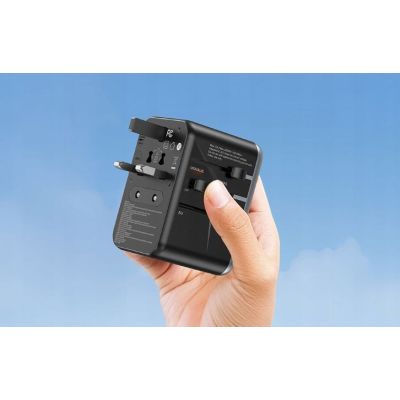 8. Vention 65W GaN Universal Travel Adapter with Charger 2x USB-A 2x USB-C Black