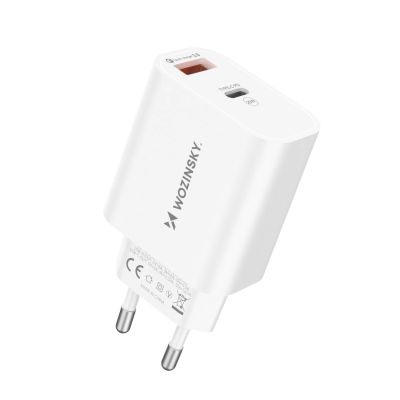 2. Wozinsky WLS-20W 20W USB-A USB-C Wall Charger with 1m USB-C - USB-C Cable - White