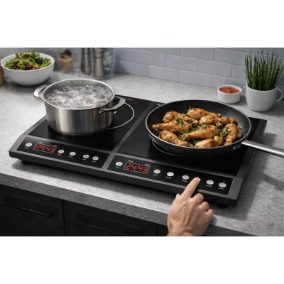 4. Adjustable two-burner induction cooker 2000W + 2000W BLOW