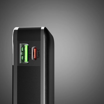 7. Powerbank SBS 10000 mAh 20W with built-in USB-C cable and digital display - black