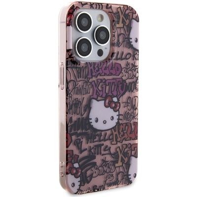 4. Hello Kitty IML Tags Graffiti case for iPhone 15 Pro Max - pink