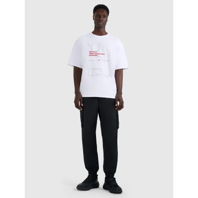 3. Men's oversized printed T-shirt 4F 4FRAW25TTSHM3257-10S