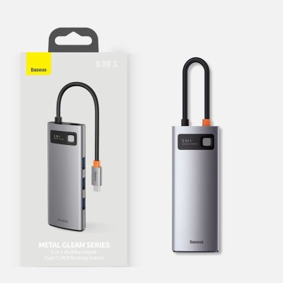 25. Baseus Metal Gleam Series 5-in-1 Multifunctional HUB USB Type C - USB Type C Power Delivery 100 W / HDMI 4K 30 Hz / 3x USB 3.2 Gen 1 (CAHUB-CX0G)