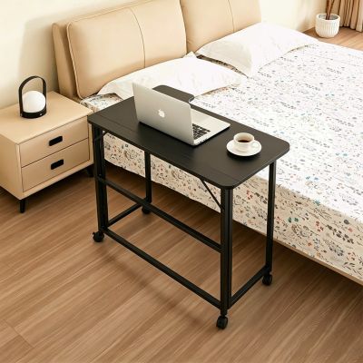 4. MACLEAN FOLDING DESK WITH WHEELS MACLEAN FOLDING DESK TABLE, BLACK, MOBILE, 100X65CM, MAX. 50KG, ANGLED, L-SHAPED, MC