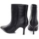 10. Women's leather ankle boots with low heels, black Big Star UU274492