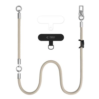 2. Tech-Protect C10S Crossbody Phone Lanyard (114 cm) + Wrist Strap (31 cm) - Beige Titanium