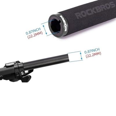 3. Rockbros BT1001BKBK foam bicycle grips for handlebars – black