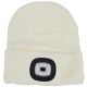 2. WHITE BEANIE WITH 4-LED HEADLAMP, 120 LM, 3 MODES, FOR OUTDOOR ACTIVITIES