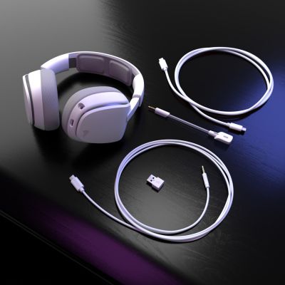 24. Glorious Gaming Glorious GHS Eternal RGB – RGB Stereo Gaming Headphones for PC, PS5, PS4, Switch – Custom-Tuned Drivers, Detachable Microphone, USB-C – Durable, 24/7 Comfort – White