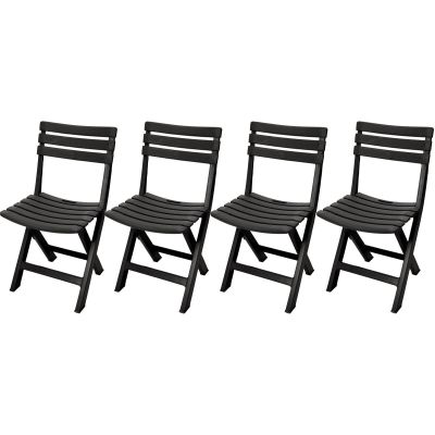 23. SET OF 4 FOLDABLE PLASTIC CATERING CHAIRS KOMODO ANTHRACITE