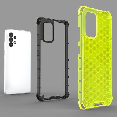 8. Honeycomb case armored cover with a gel frame for Samsung Galaxy A03s (166.5) blue