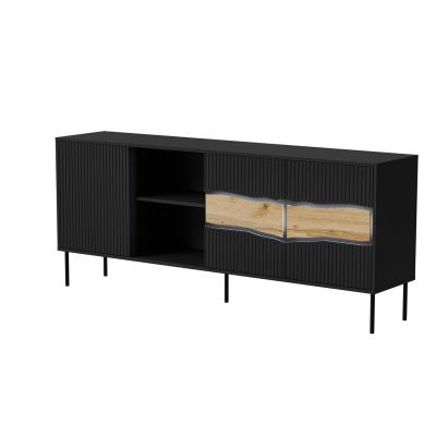 INSERTO 3D1W chest of drawers 190x40x80 black + LED