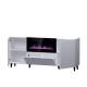 2. PAFOS chest of drawers with electric fireplace 180x42x82 white matt