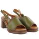 3. Women's green leather high-heeled sandals Vinceza 26-39994